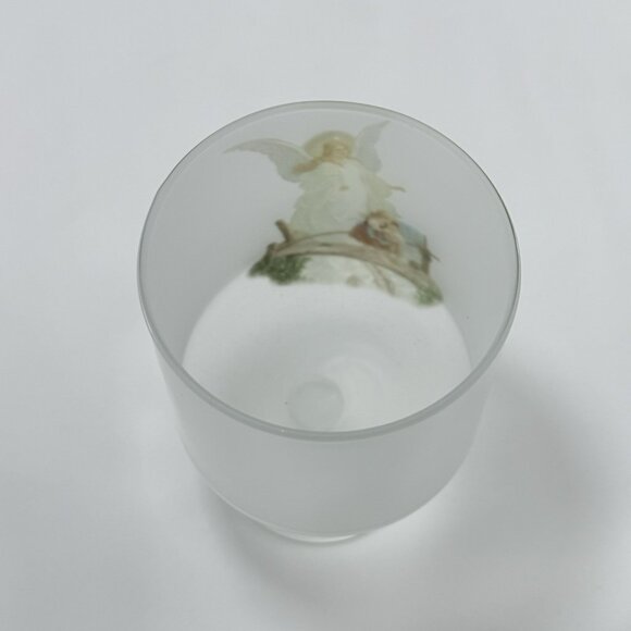 Vintage Wine Glass Cocktail Drink Angel Wing Guardian Mother Milky Frosty Cold - Picture 6 of 12